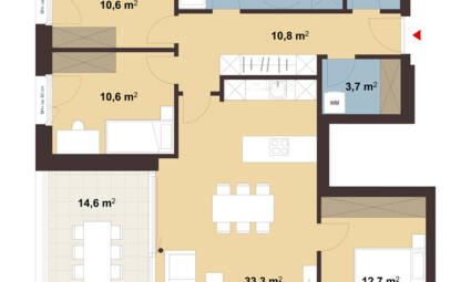 Grundriss Whg 11 Sebastianstraße in Feldkirch Grundriss Whg 11 Sebastianstraße in Feldkirch
