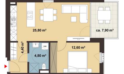 Grundriss Whg 11 Wohnanlage Wiesstraße, Altach