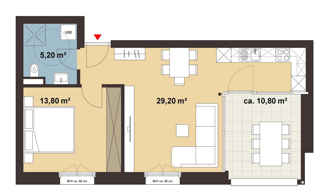 Grundriss Whg 13 Wohnanlage Pappelweg, Lochau