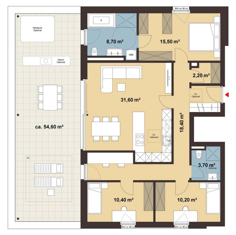 Grundriss Whg 12 Wohnanlage Wiesstraße, Altach