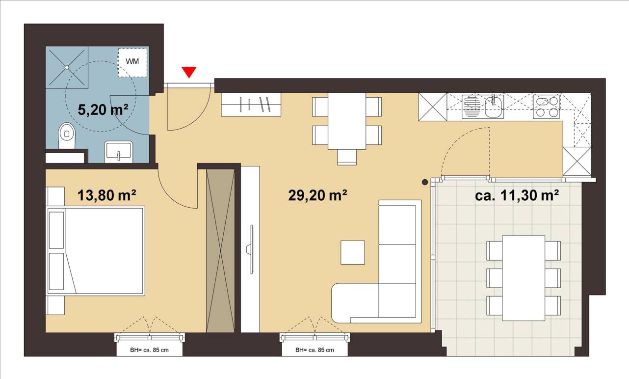 Grundriss Whg 03 Wohnanlage Pappelweg, Lochau