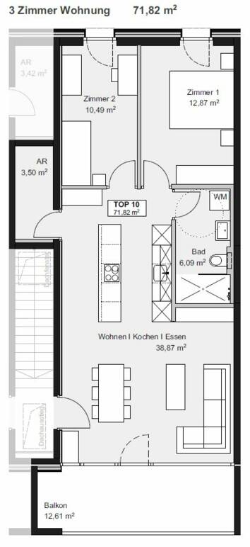 Hellbrunnenstrasse Hohenems Whg B10 3-Zimmer