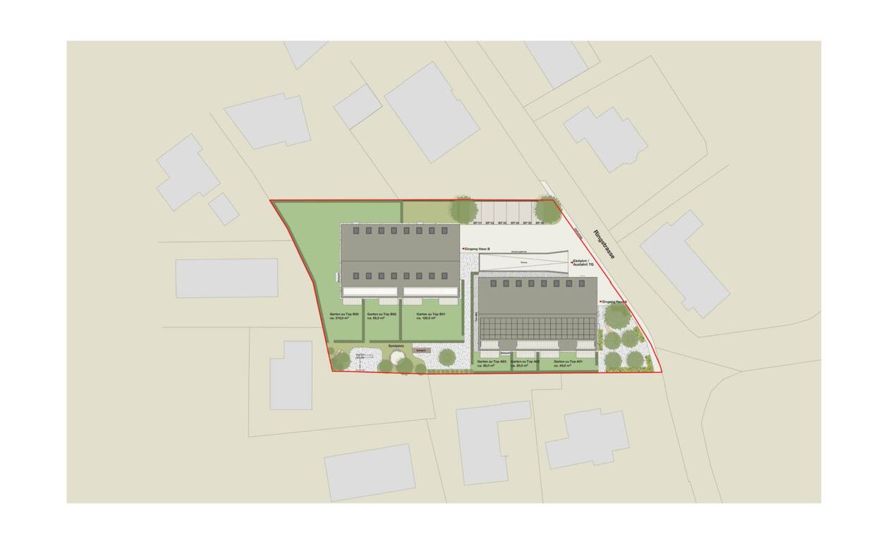 Wohnanlage Ringstraße, Feldkirch - Lageplan Wohnanlage Ringstraße, Feldkirch - Lageplan