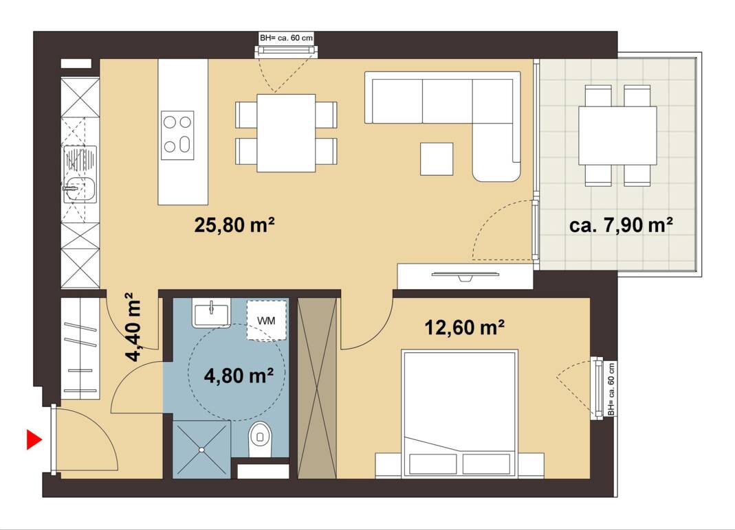 Grundriss Whg 11 Wohnanlage Wiesstraße, Altach