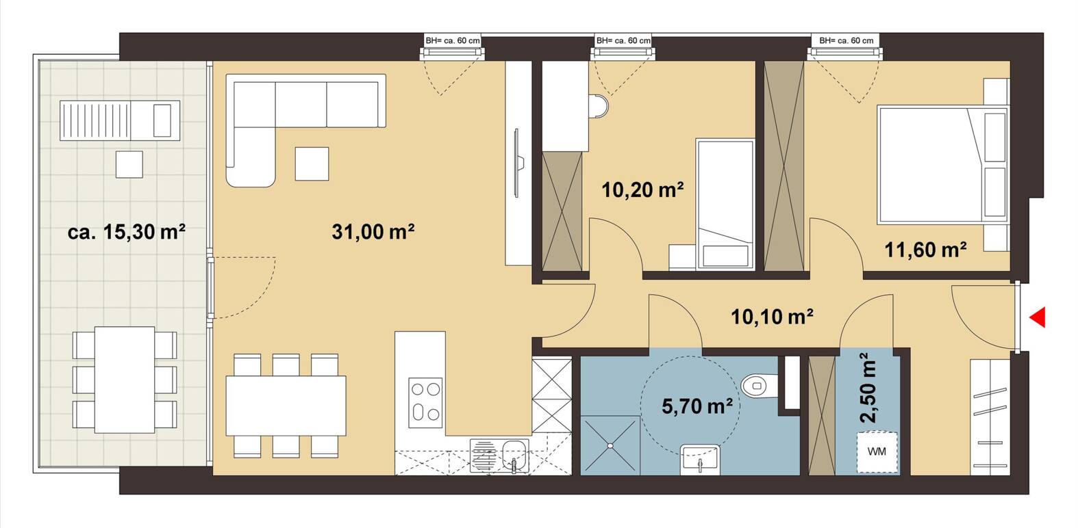 Grundriss Whg 06 Wohnanlage Wiesstraße, Altach